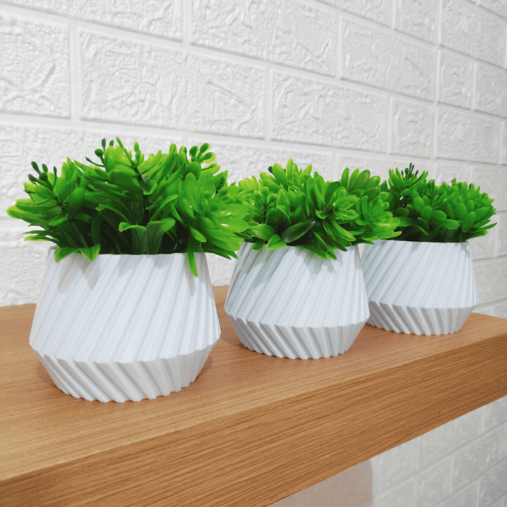 Vaso para Suculentas e Cactos Kit 3 Vasos Decorativo Cachepots Decoração Quarto/Sala/Recepção